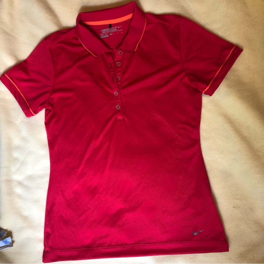 Nike Golf Shirt Women’s S Red Tour Performance Dri-Fit Polo Shirt